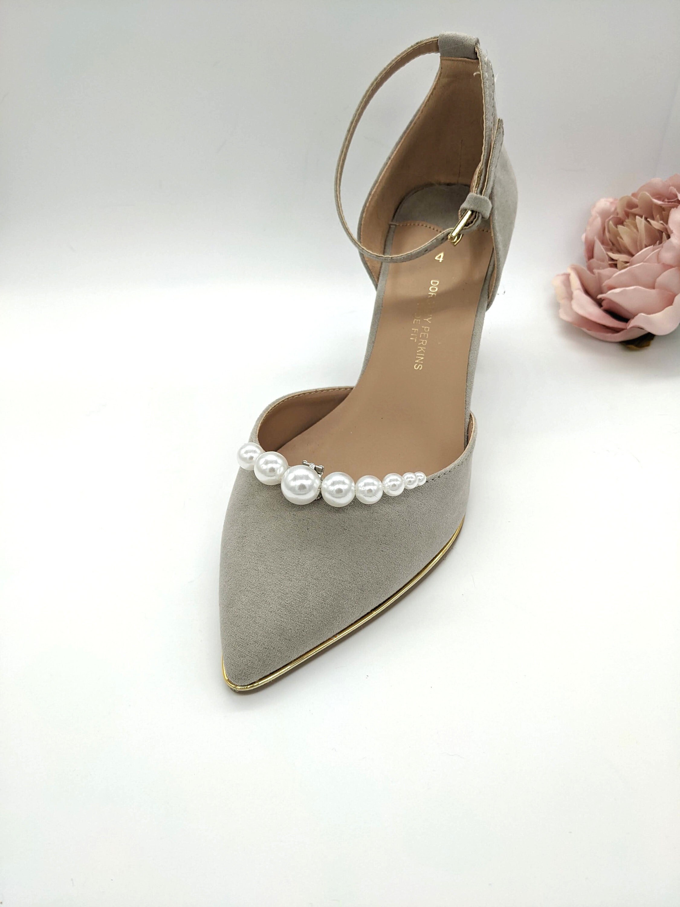 Bridal Shoe Clips pair Pure White Faux Pearl Wedding Shoe - Etsy
