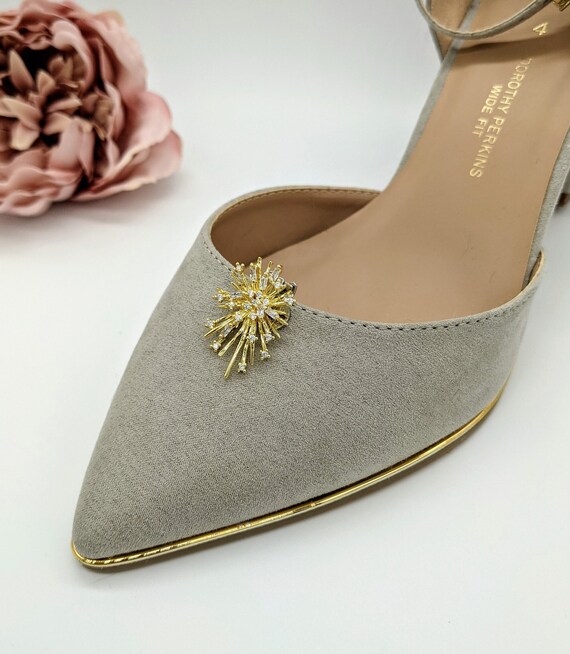 Buy Bridal Star Shoe Clips pair Gold Crystal Wedding Shoe