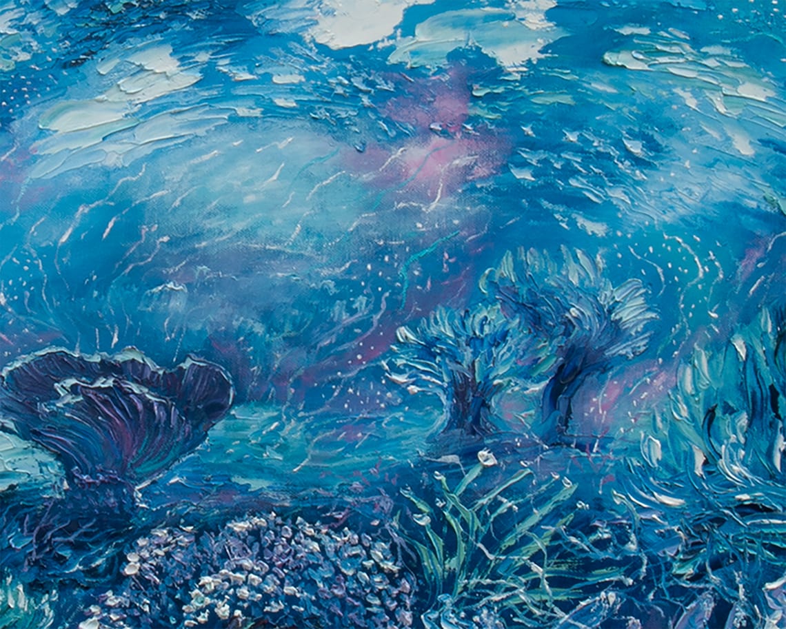 Underwater Painting Sea Original Art Oil on Canvas Painting Etsy