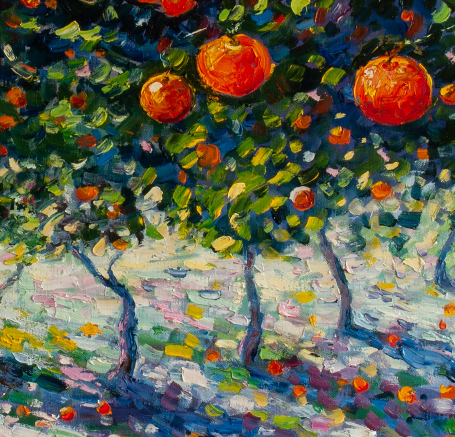 Orange Tree Painting Landscape Original Art Oil Canvas Garden Etsy