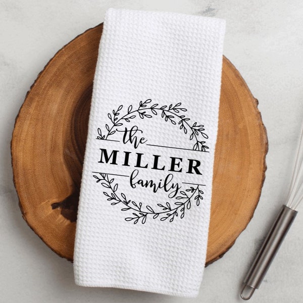 Personalized kitchen towel, Personalized kitchen decor, Personalized gift, Personalized Wedding gift, Personalized Housewarming gift