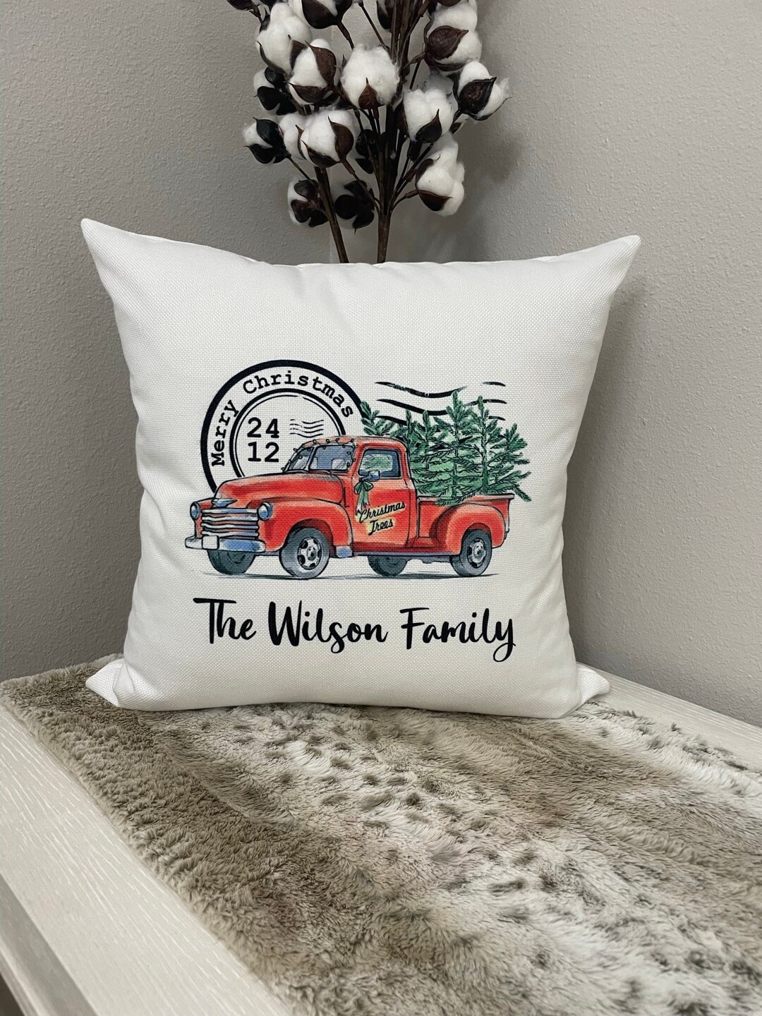 Personalized Christmas Pillow Cover Christmas Decor Etsy