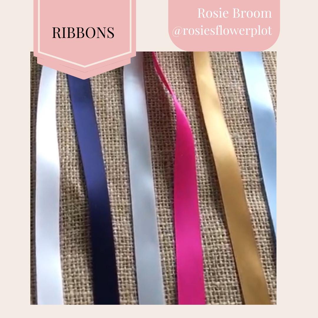 Reusable Ribbons Recycled Ribbon, 6 Colours, Navy, White, Pink, Gold, Blue, Grey, Home ...