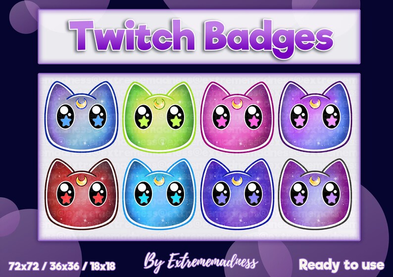 Discord Emotes Cute Kawaii Kittens Cartoon Star Space Mooncat Jewelry Animals Magical Kitty Sailor Moon Galaxy Cat Twitch Sub Bit Badges Drawing Illustration Art Collectibles Jewellerymilad Com