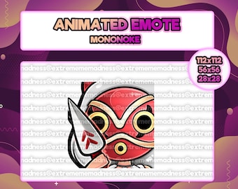 Princess Mononoke animated emote | Twitch | Discord | Youtube | Stream | What | Studio Ghibli | Rage | Knife | F