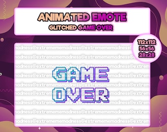 Glitch Game Over Animated Twitch Emote | Premade for Twitch & Discord | Youtube | Stream | Instant Download
