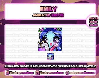Emily Corpse Bride Twitch Animated Emote | Discord | Youtube | Streamer | Writing | Novia Cadaver | Victor | Scraps | Dark | Goth | Raid