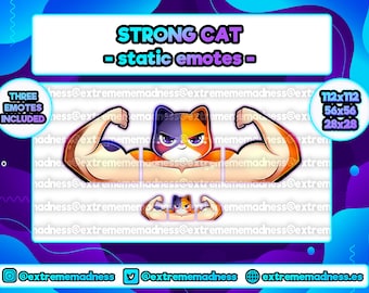 Strong cat Twitch emotes | Meow | muscles | Discord | Battle Royale | Muscular | Buff | Kitty | Cat with arms | Cute | Streamer | Funny