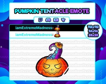 Pumpkin Tentacle Twitch Emote Discord Youtube Stream Creepy Spooky Horror Terror Aesthetic Gothic Halloween Sea Ocean Squid Octopus Kraken F