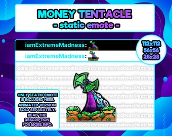 Money Tentacle Twitch Emote | Discord Youtube Stream Rich Sub Hype Terror Horror Gothic Halloween Sea Ocean Salty Rage Millionaire Octopus F