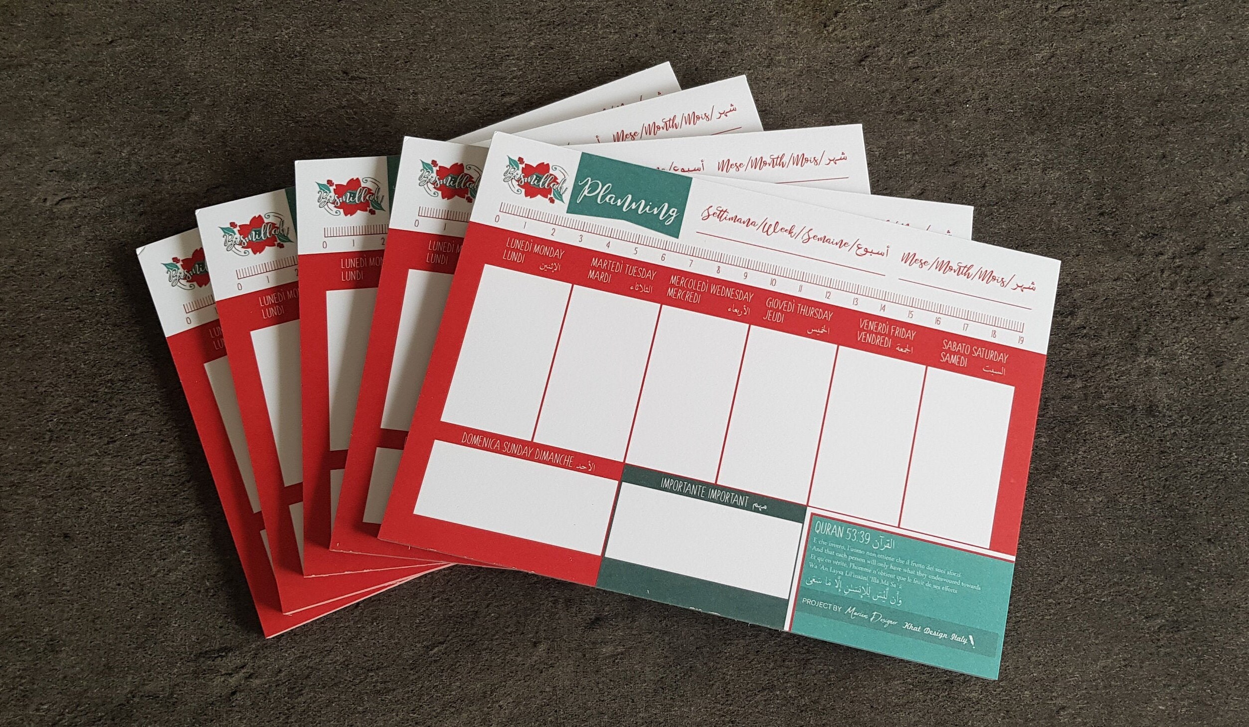 35 % Discount Islamic Planificateur Hebdomadaire, Notes A5