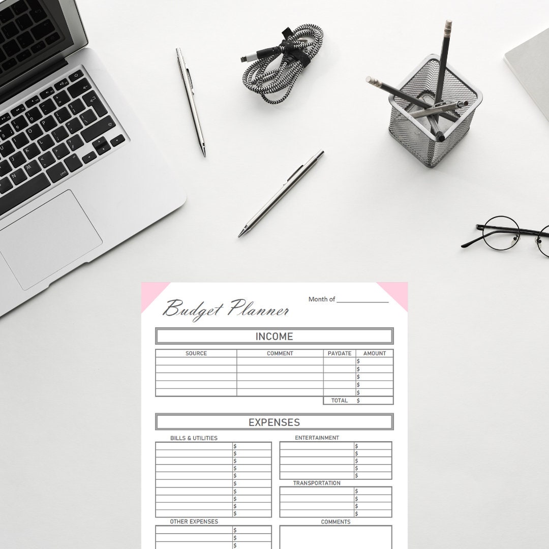 MONTHLY BUDGET PLANNER Digital Download Printable Sizes A5 & Letter ...