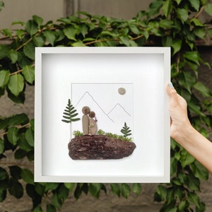 Picture for mountain lovers, in love, gift for mountain fans, mountains, couple in love, personalized gift, pebbleart gift, pebbleart