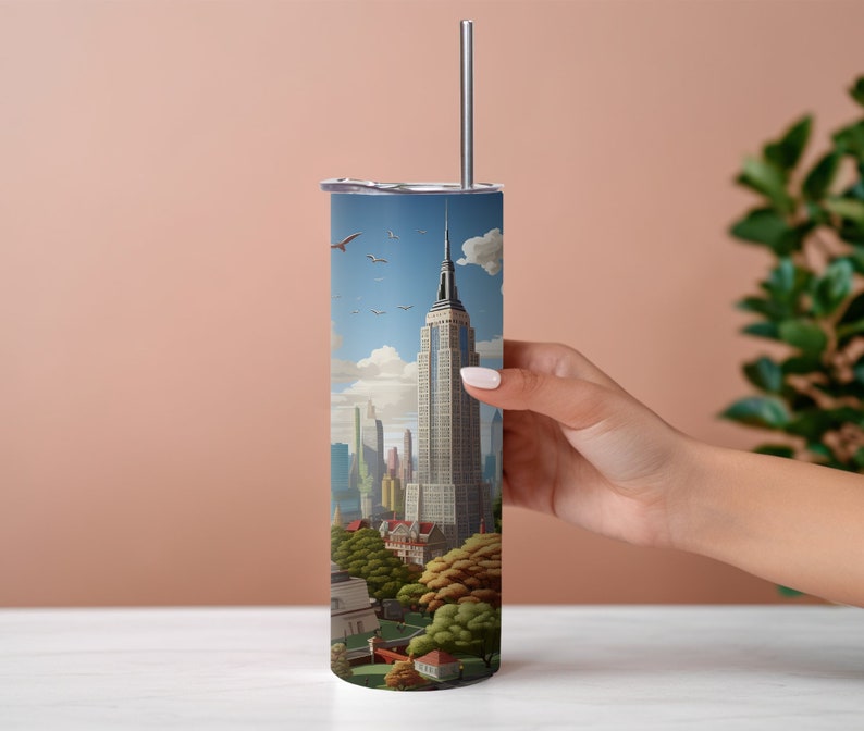 3D New York City Tumbler, Personalized Insulated Travel Mug bild 3