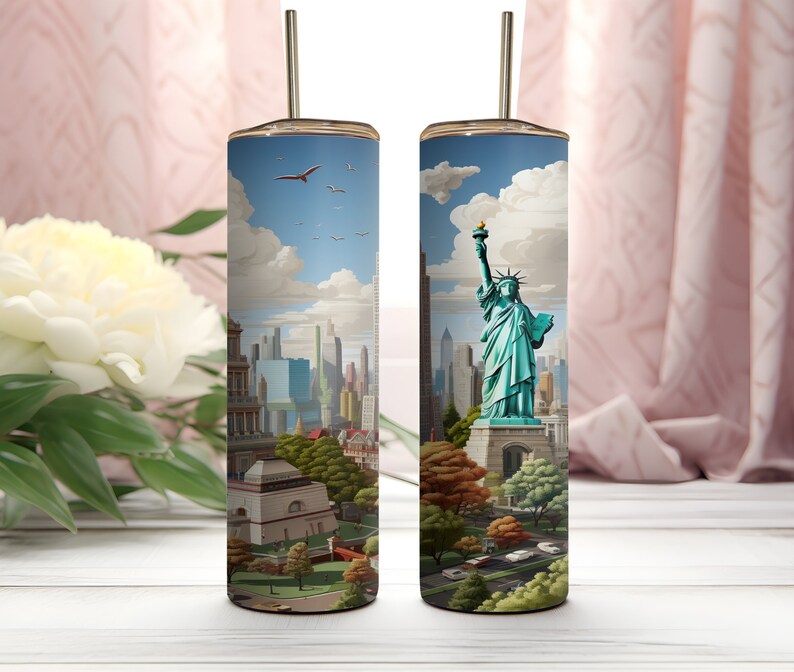 3D New York City Tumbler, Personalized Insulated Travel Mug bild 2