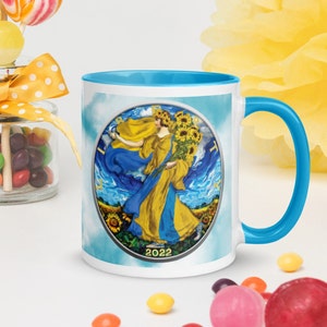 Ukraine coffee mug, Gift from Ukraine, Blue and Yellow, Ukrainian Mug, fearlessness, courage, fortitude, Ukrainian Flag Mug