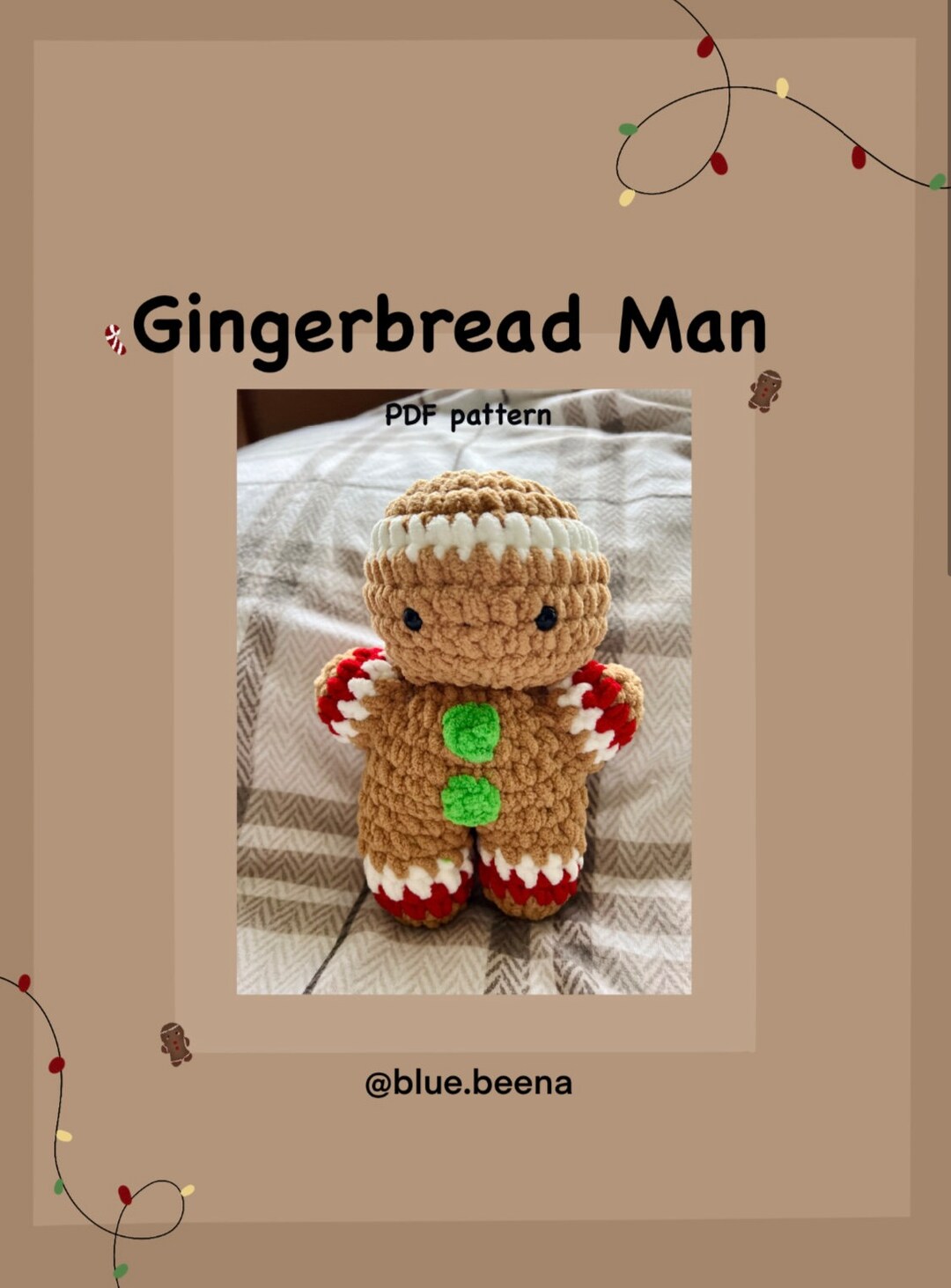 Gingerbread Man Pattern - Etsy