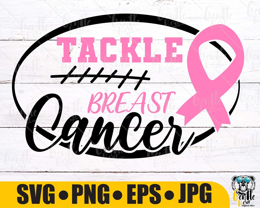 Tackle Breast Cancer Svg, Cancer Awareness Png, Football Fundraiser Svg