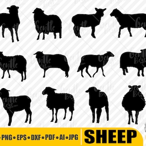 Sheep Svg Silhouette,Sheep SVG Bundle, Sheep farm SVG, Sheep Clipart, Sheep Cricut files, Sheep Shapes, Sheep Design, Sheep Farm Eps
