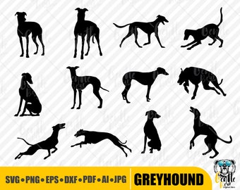 Greyhound SVG, Greyhound Silhouette bundle, Dog Svg, Greyhound Clipart, Greyhound Cricut files, Greyhound Shapes, Greyhound Design, Digital