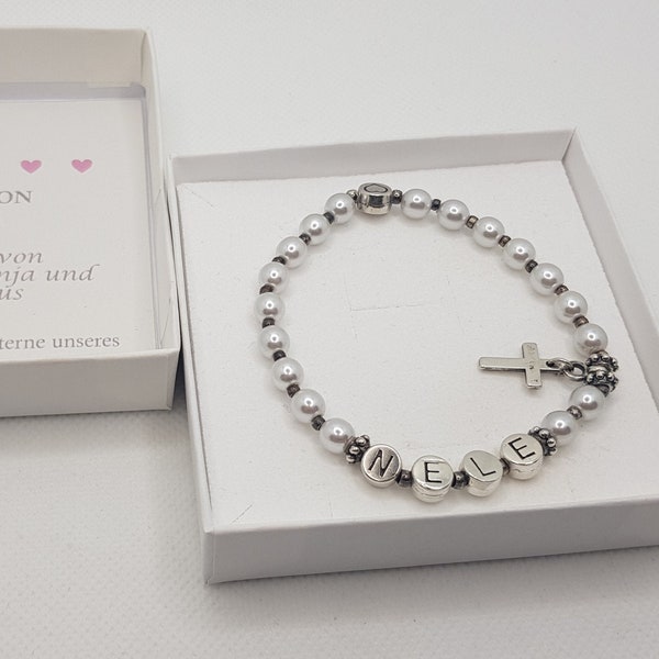 Geschenk Kommunion Mädchen, Kommunionsgeschenk, Konfirmationsgeschenk, Firmung, Armband personalisiert,