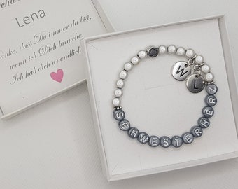 Schwesterherz Armband, Geburtstagsgeschenk Schwester, Geschenk Sister, Personalisiertes Geschenk, Sister Love