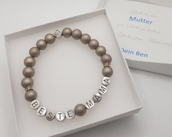 Geschenk Mutter, Muttertagsgeschenk, Geschenk Mama, Geburtstagsgeschenk Mutter, Schmuck, Armband, Mom, Beste Mutter, silber