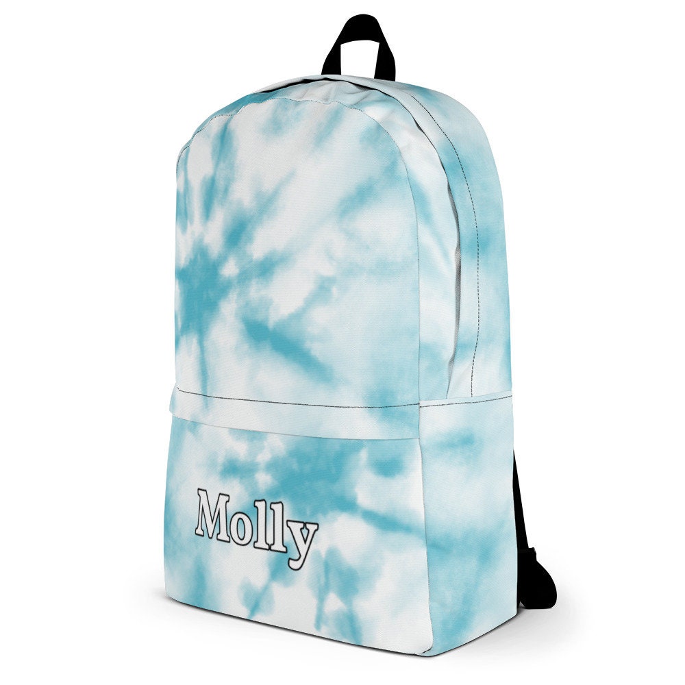 Personalised blue tie dye Backpack Etsy