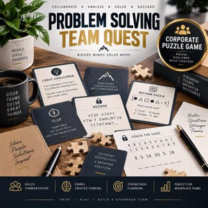 Problem Solving Team Building Game Printable, Corporate Puzzle Challenge, Workplace Activity, Coworker Game, Office Icebreaker