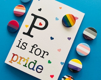 Pride Card with Mini Badge: LGBTQIA+ Gift
