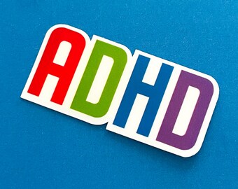 ADHD Identity Sticker: Rainbow Colors, Vinyl Decal (Water Resistant)