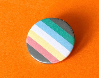 Disability awareness pride badge, pocket pebble or magnet.  Lanyard badge.