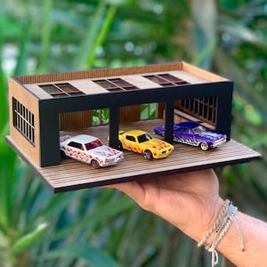 1/64 ロフトガレージジオラマ – DIY 木製ダイキャストカーディスプレイ