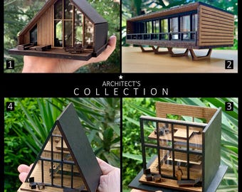 Set de coleccionista: 4 kits de bricolaje para casas de muñecas y casas en miniatura para coleccionistas.