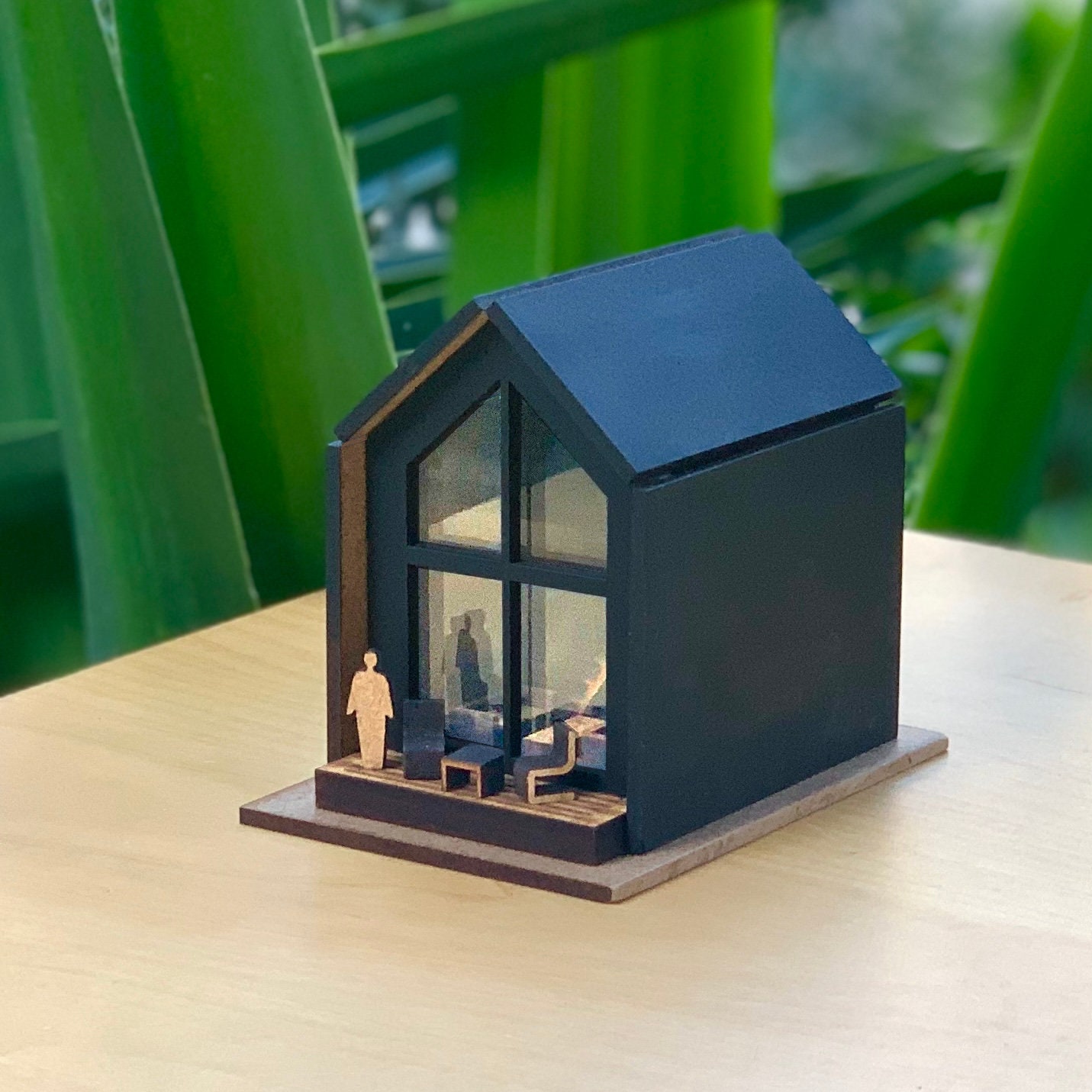 Town Square Miniatures Puppenhaus-Werkbank – Schwarzer Tisch Für Gartenhaus & Glashaus Möbel