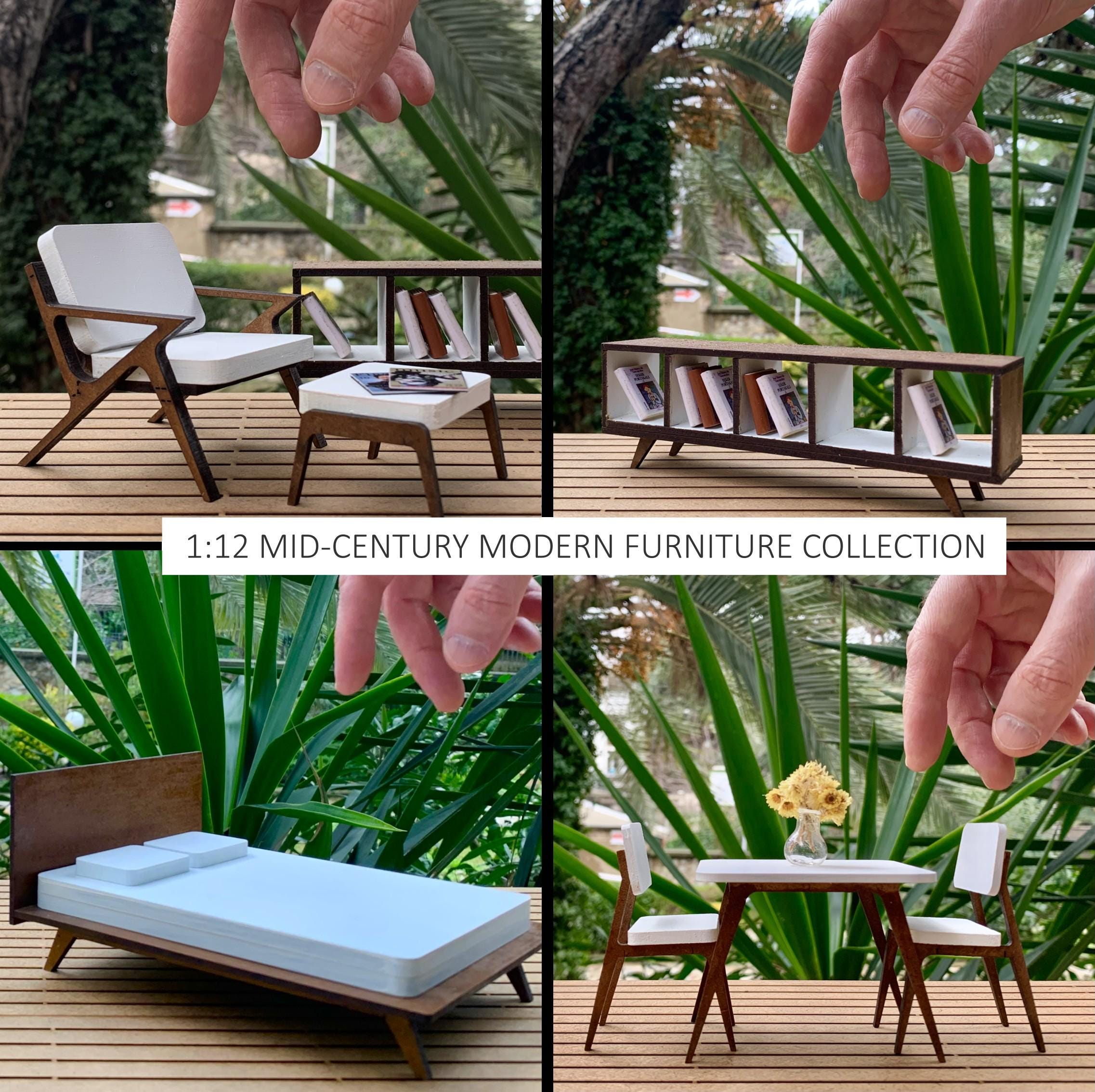 置物 Mid Century Modern Object 1/12 Mid Century Modern Dollhouse Furniture Collection, Miniature