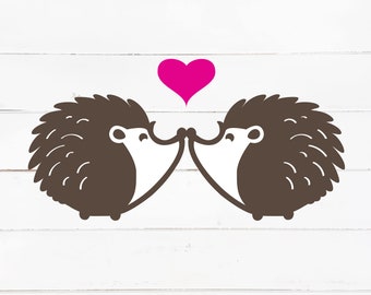 Hedgehog Love SVG, Heart SVG, Valentine's SVG, Cut Files, Cricut, Silhouette, Clip Art