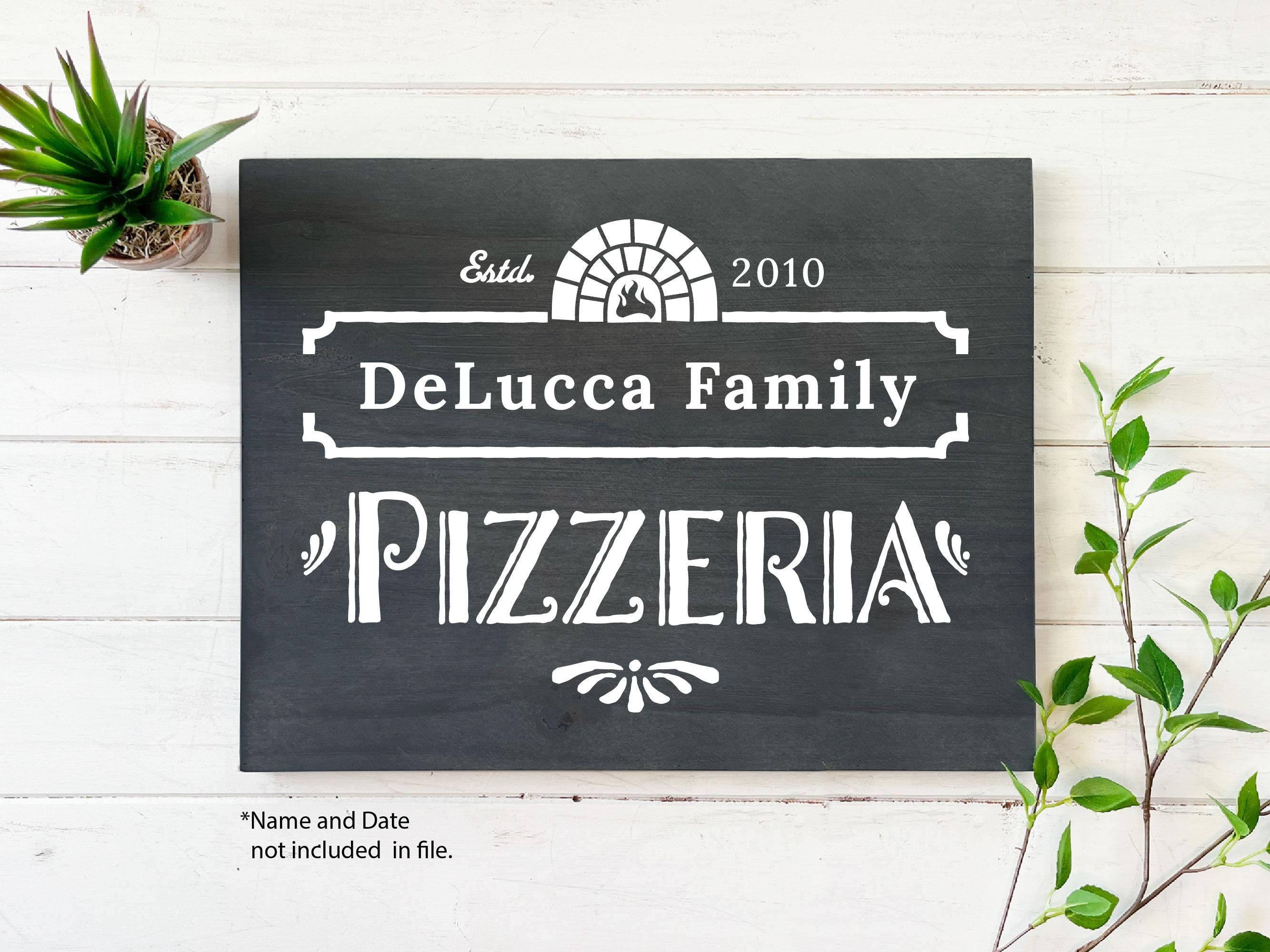 Custom Pizzeria With Brick Oven SVG, Stencil Cut File, Brick Oven Pizza ...