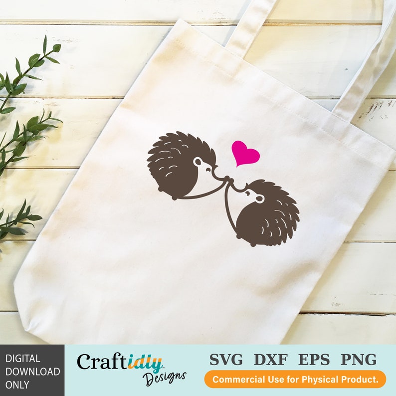Hedgehog Love SVG, Heart SVG, Valentine's SVG, Cut Files, Cricut, Silhouette, Clip Art image 5