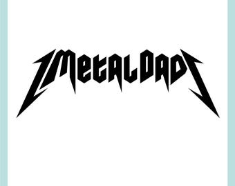 Metal Dad SVG, koszulka z napisem Heavy metal na Dzień Ojca, rock and roll Dad PNG, naklejka rocker, prezent muzyczny dla niego z motywem muzyki metalowej, Cricut, sylwetka, clipart