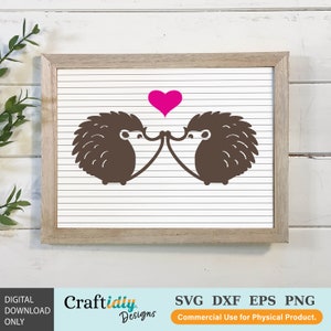 Hedgehog Love SVG, Heart SVG, Valentine's SVG, Cut Files, Cricut, Silhouette, Clip Art image 2