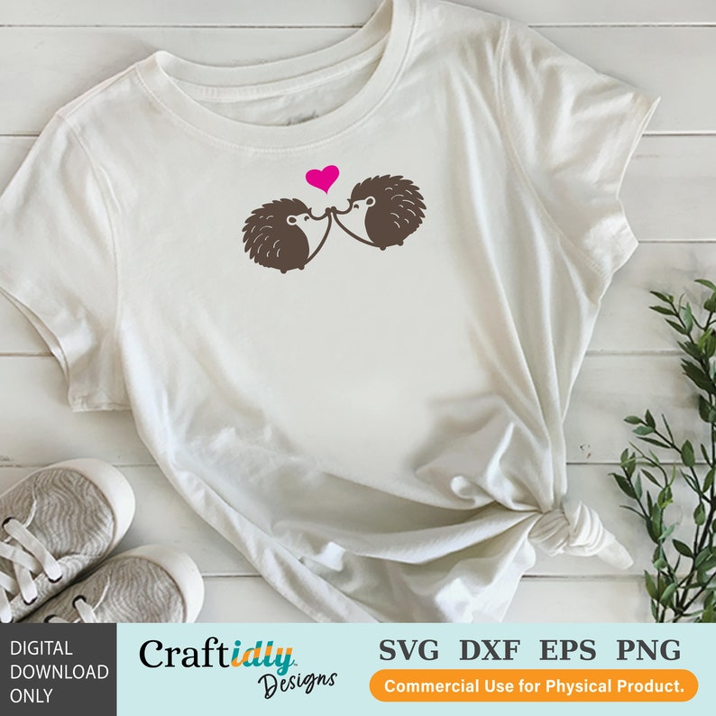 Hedgehog Love SVG, Heart SVG, Valentine's SVG, Cut Files, Cricut, Silhouette, Clip Art image 4