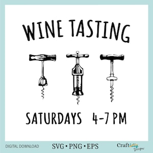 Dégustation de vins PNG, chemise tire-bouchon en bois personnalisable signe de cave SVG, fichier pochoir, vignoble vintage Oak Barrel, déboucher EPS, Cricut, Silhouette