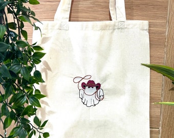 Embroidered Tote Bag- Ghost Cowboy