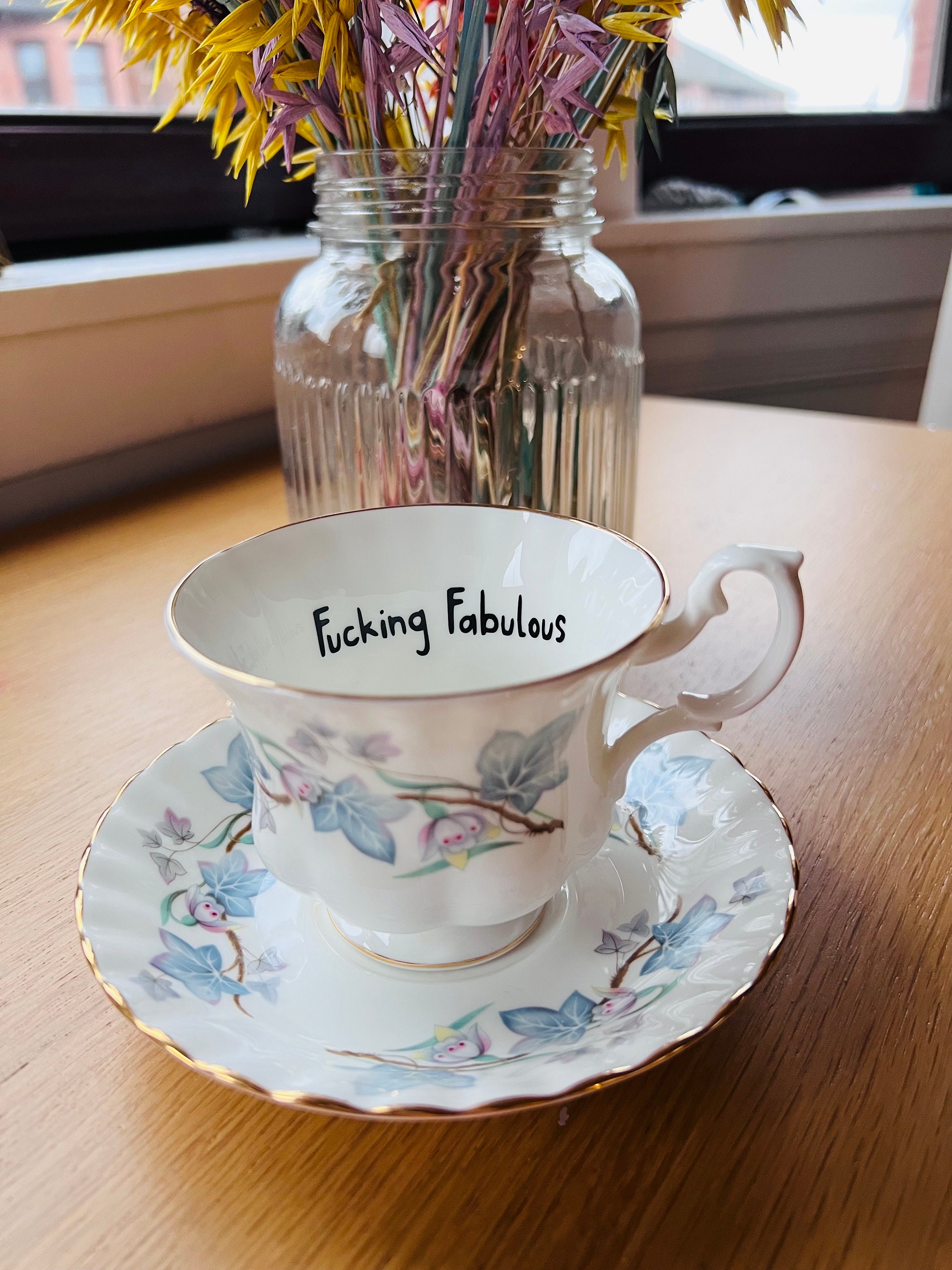 Insult Tea Cup and Saucer Vulgar Tea Cup Novelty Gift Etsy UK