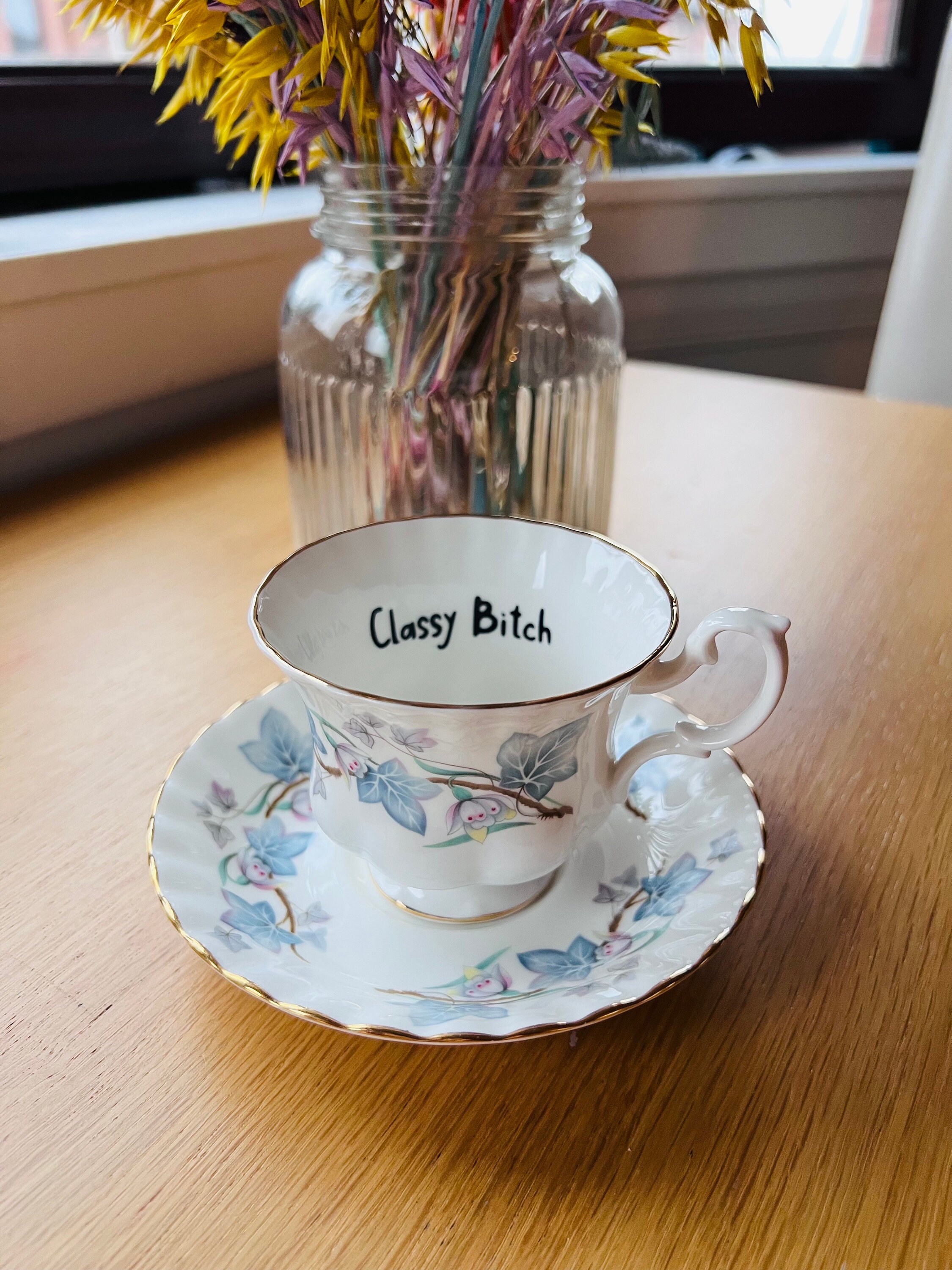 Insult Tea Cup and Saucer Vulgar Tea Cup Novelty Gift Etsy UK