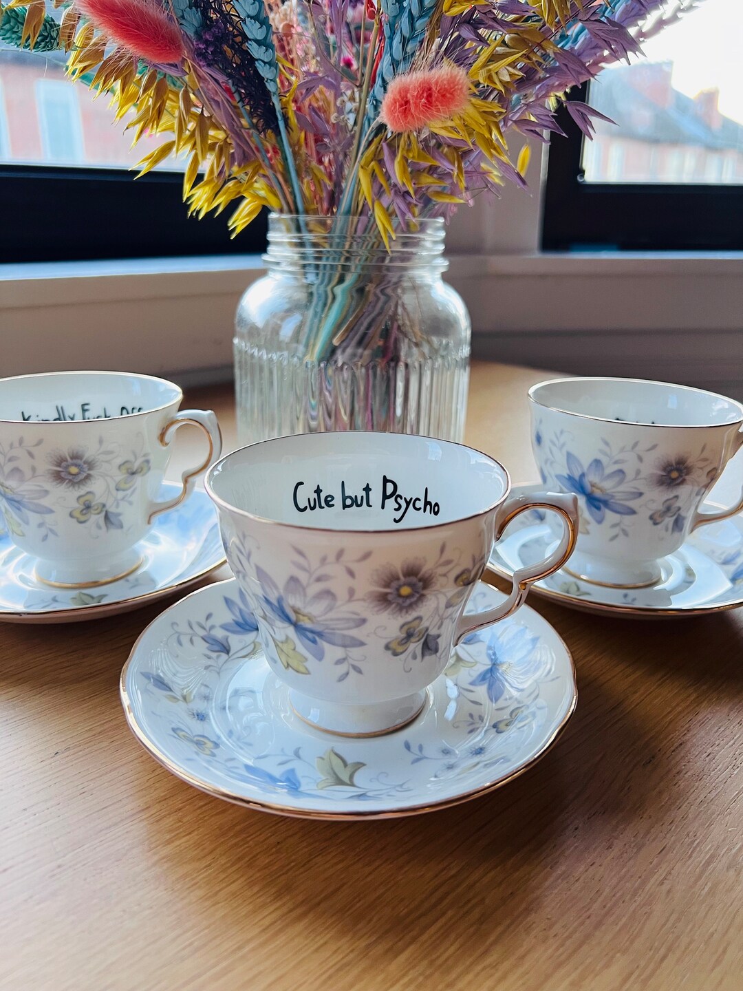 Insult Tea Cup and Saucer Vulgar Tea Cup Novelty Gift Rude Personalised