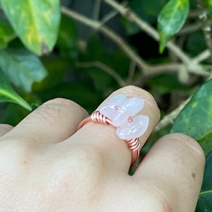 Rose Quartz Wire Ring