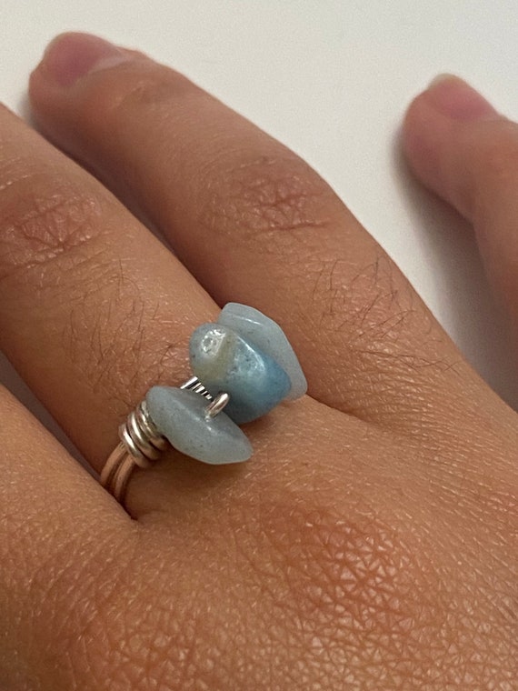 アマゾナイトワイヤーリング - Etsy 日本