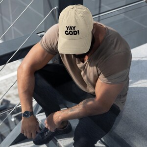 Distressed Dad Hat Praising God All Day Long!